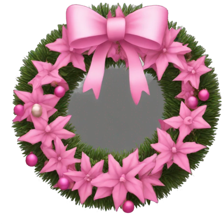 Pink Christmas wreath emoji