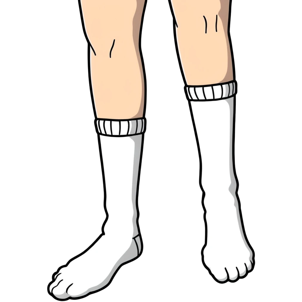 woman's feet wearing white crew socks viewed from directly underneath showing soles emoji