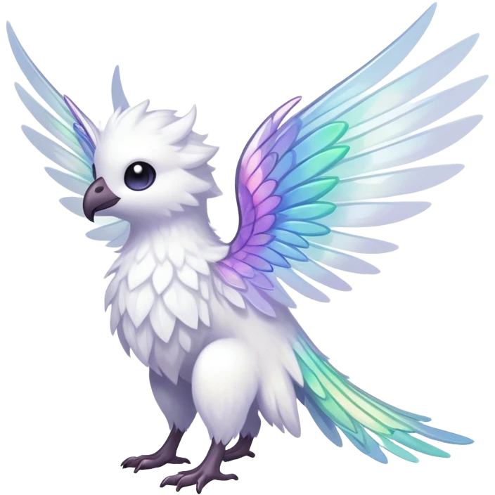  Iridescent white pale wings-ears, fairy-like-fakemon-creature  emoji