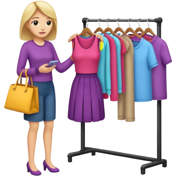 woman buying clothes emoji
