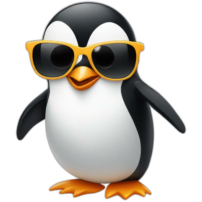 Penguin with sunglasses emoji