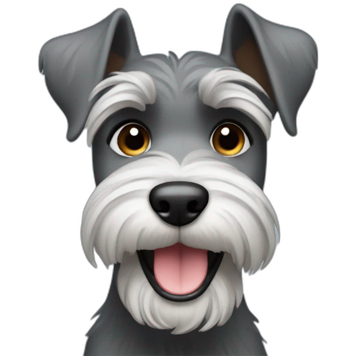 Schnauzer smile and tilt head emoji