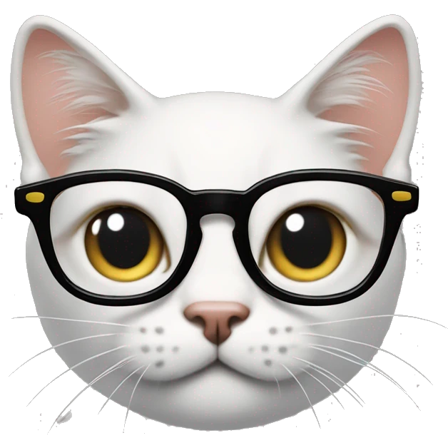 cat with glasses on ￼ emoji