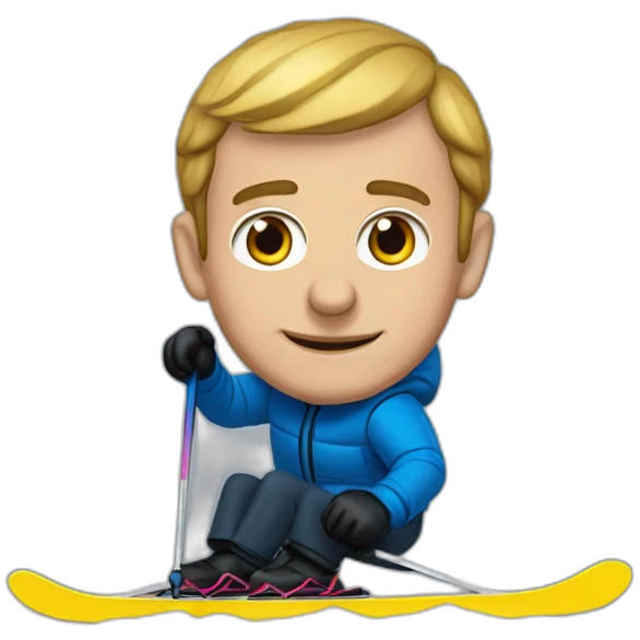 Emmanuel Macron ski neige emoji