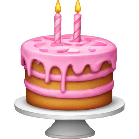 Pink birthday cake emoji