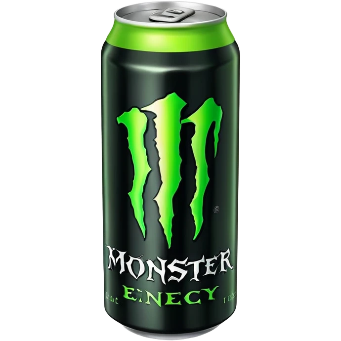 Monster energy Black can with green logo  emoji