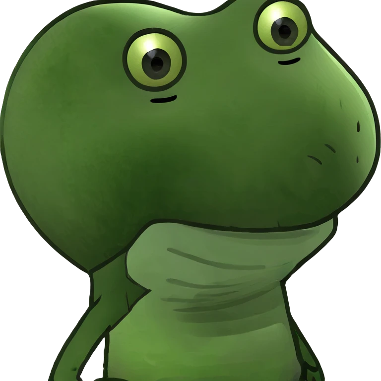 bobblehead character with a big head and small body, cheerful expression emoji