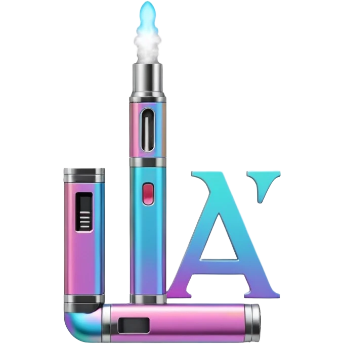 Letter A is designed in the style of an electronic cigarette (Vape theme) with dimensions of 512 by 512 emoji