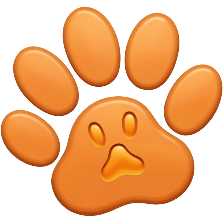 a pale pastel orange pawprint emoji