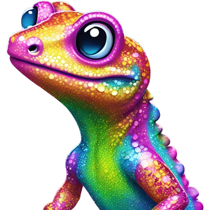 Lisa frank glitter￼ gecko  emoji