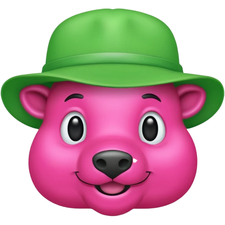 Un maiale verde fluo con un cappello da muratore emoji