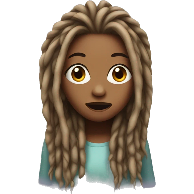 surprised girl with dreadlocks emoji