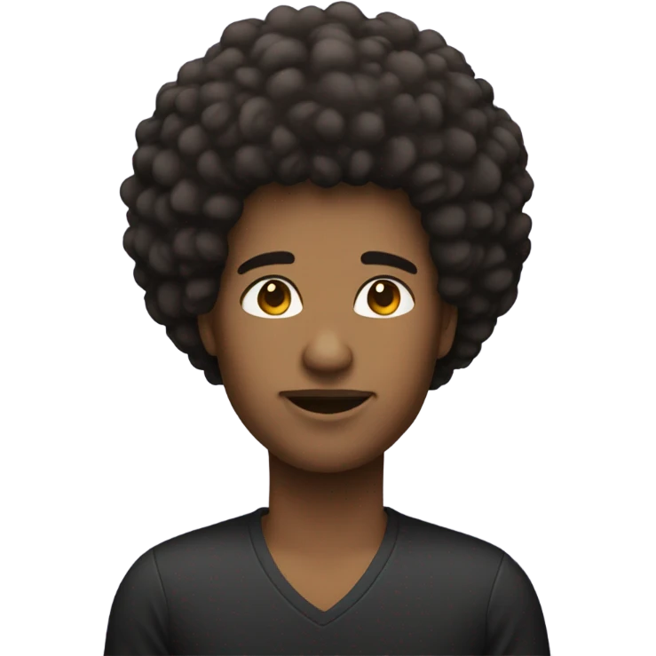 person with afro hair emoji