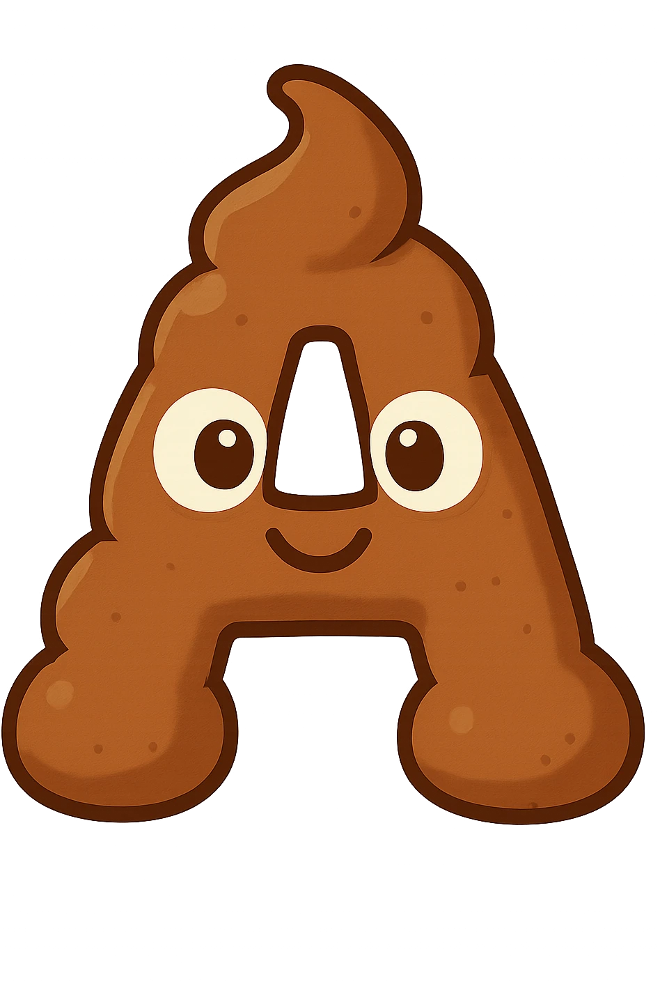 lettera "A" a forma di cacca emoji