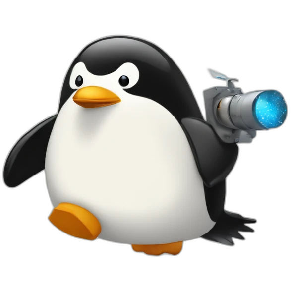 linux penguin throwing bomb at computer emoji