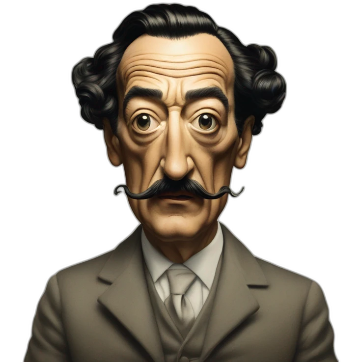 Hyperrealist Salvador dalí take a picture emoji