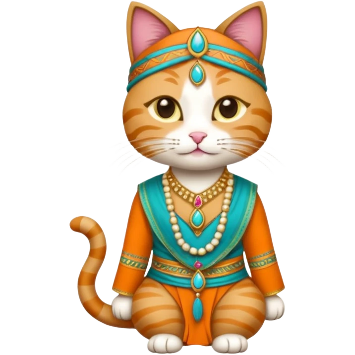 cat wearing indian clothes emoji