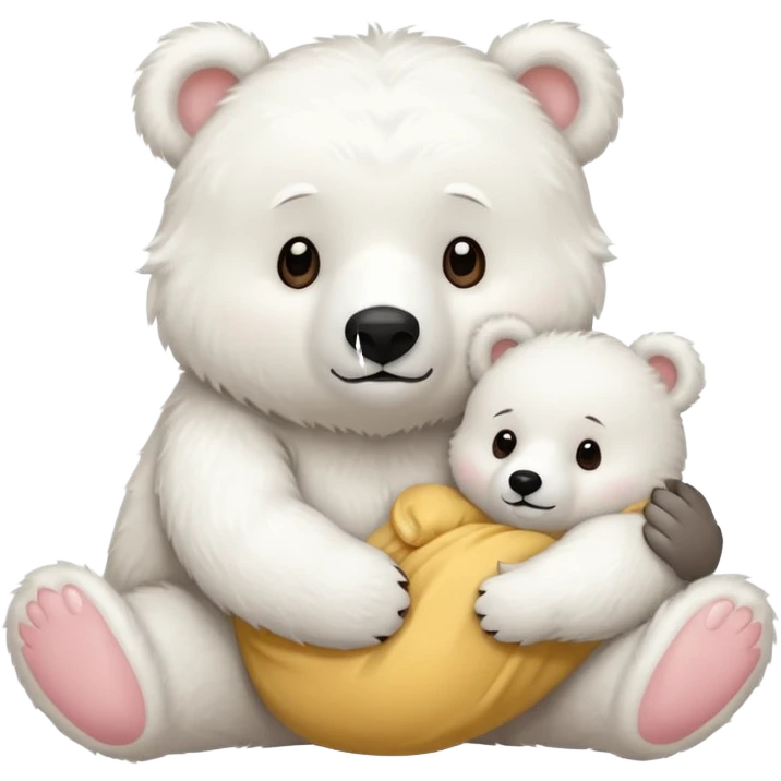White bear with baby bear emoji