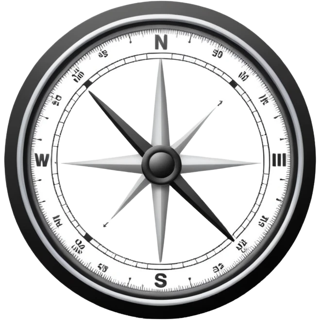 Minimalistic flat vector icon, iOS style, thin black contour on white background. Geometric compass and protractor overlapping. No text, no shadows emoji