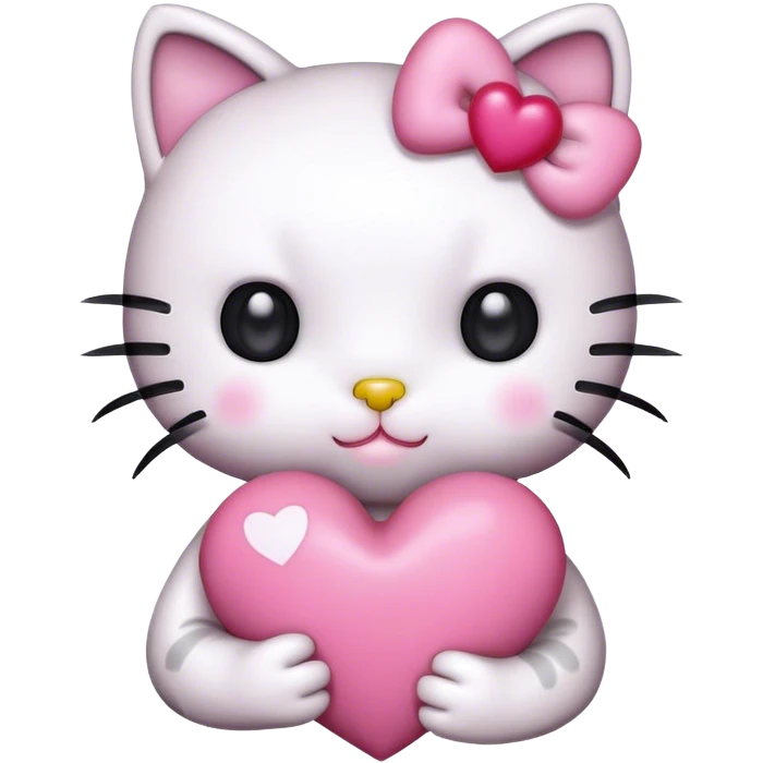 hello kitty cat holding heart emoji