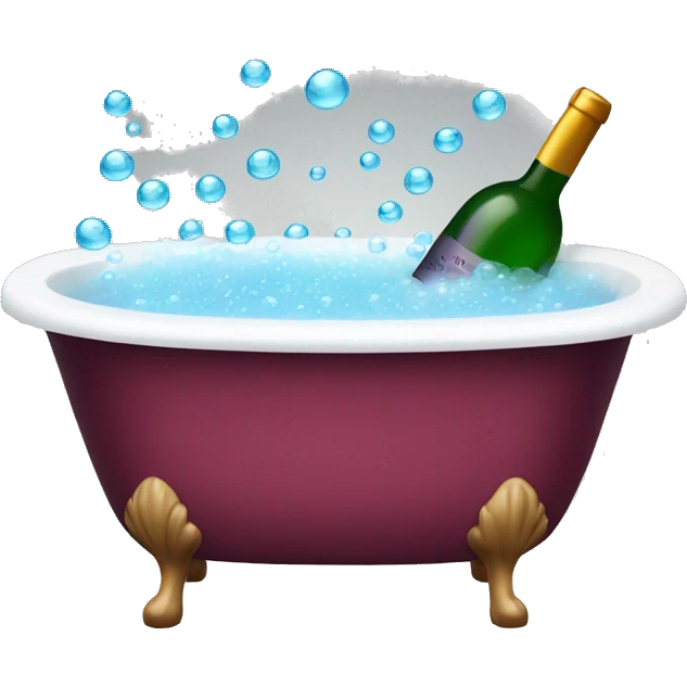 Bath tub with bubbles and wine  emoji
