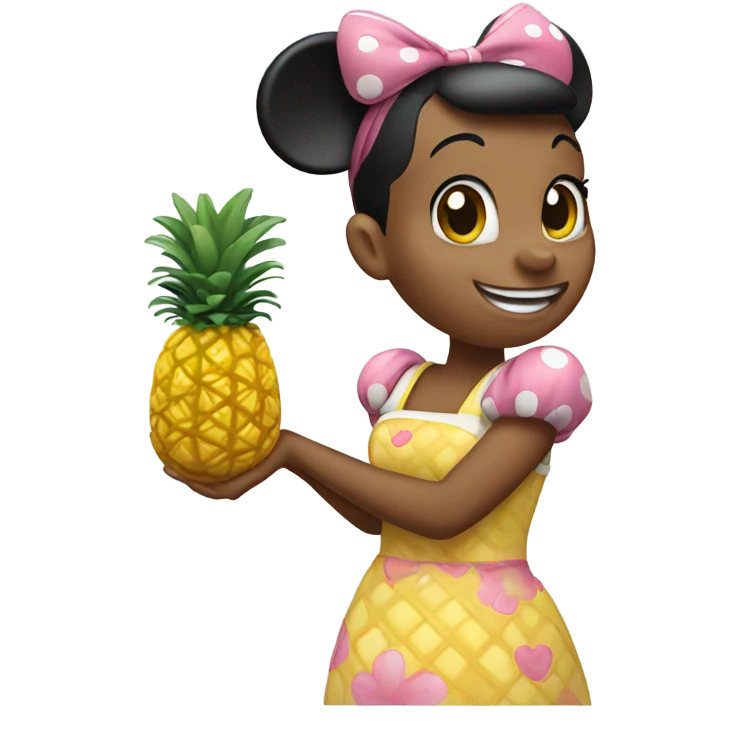 Minnie mouse eating a pineapple emoji