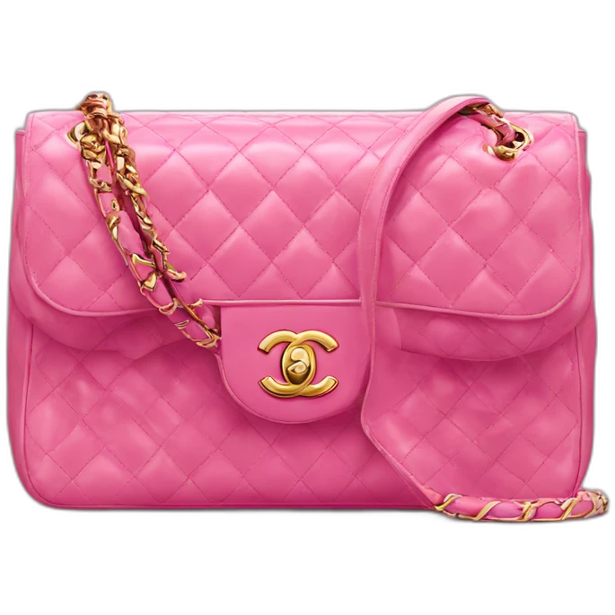Chanel classic flap bag pink emoji
