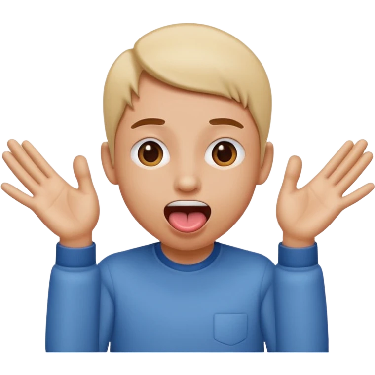 Tongue out with hands to the side, moving motions on sides of head emoji