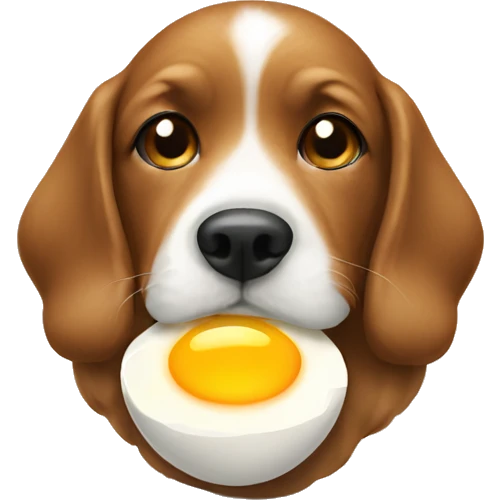 Dog eating an egg emoji