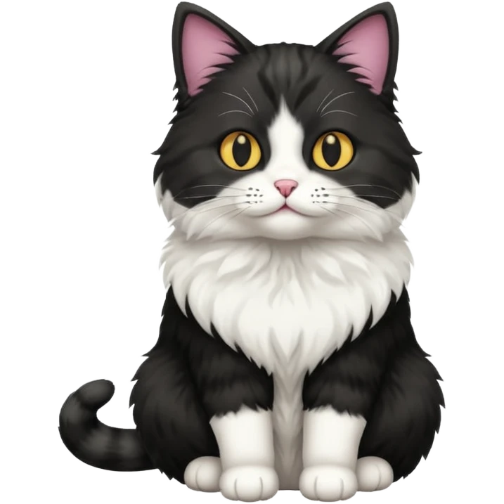 cat white and black  emoji