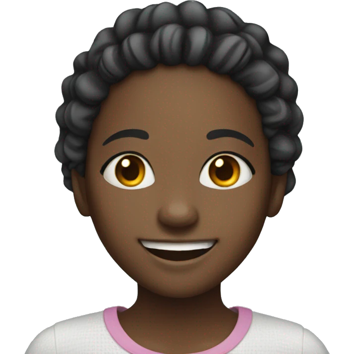 Black girl with braces smiling  emoji