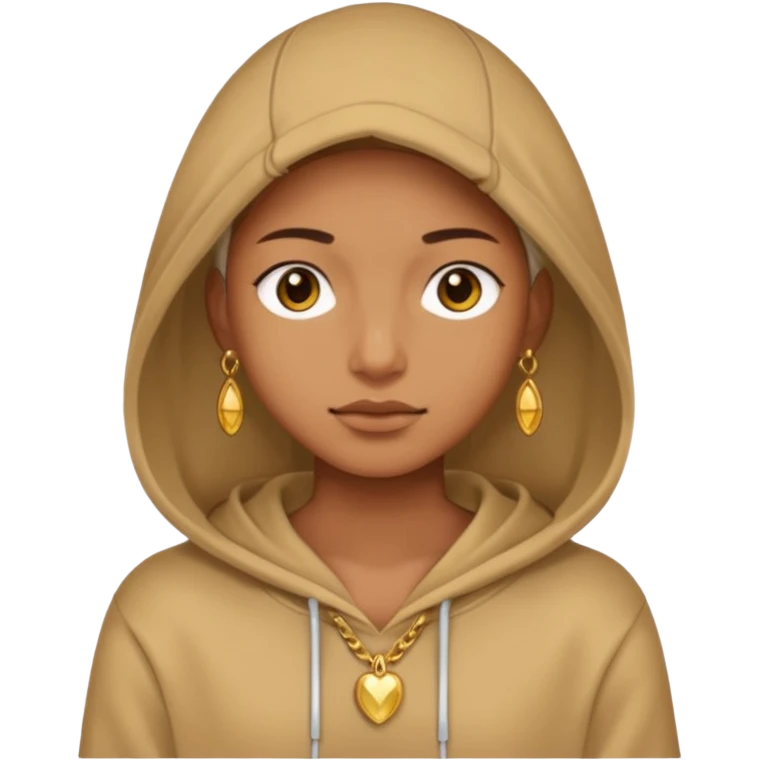 {
  "type": "human",
  "look": "tan hoodie, gold jewelry, neutral face"
} emoji