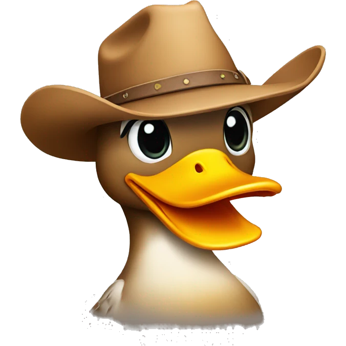 duck wearing cowboy hat emoji
