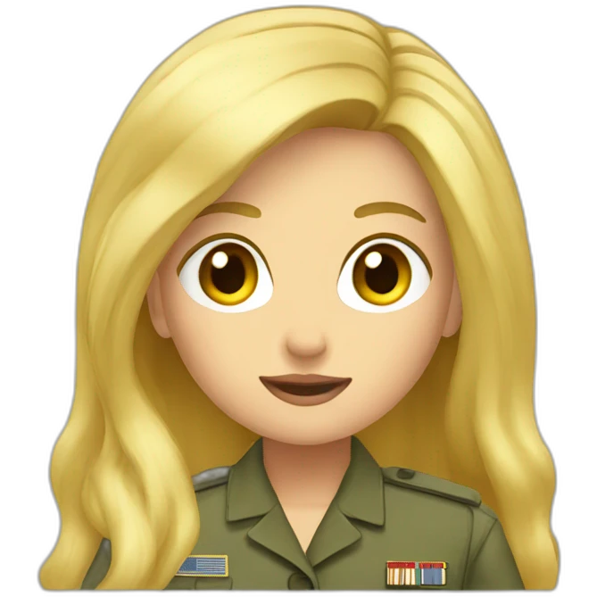 Blond girl general army emoji