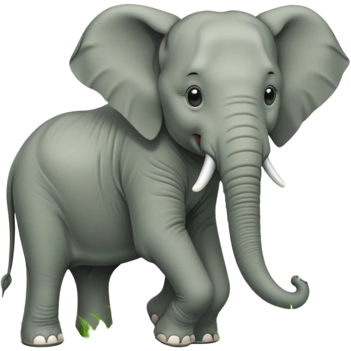 elephant eating grass emoji