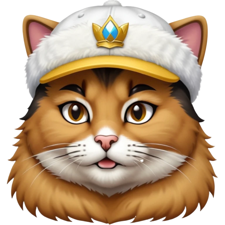 Razor Ramon from Sega WWF Mania video game pinning down a cat wearing a cap emoji
