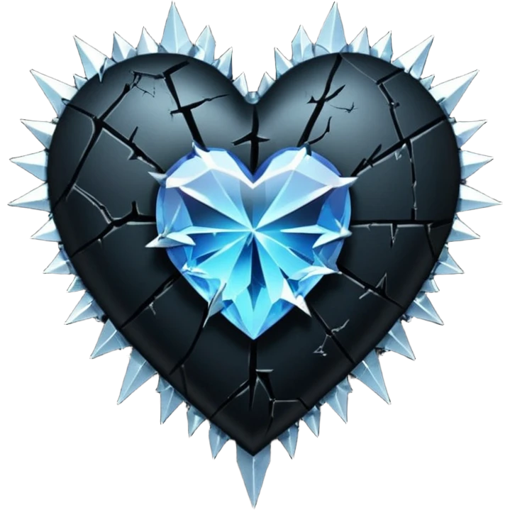 goth themed heart with crystal shards emoji