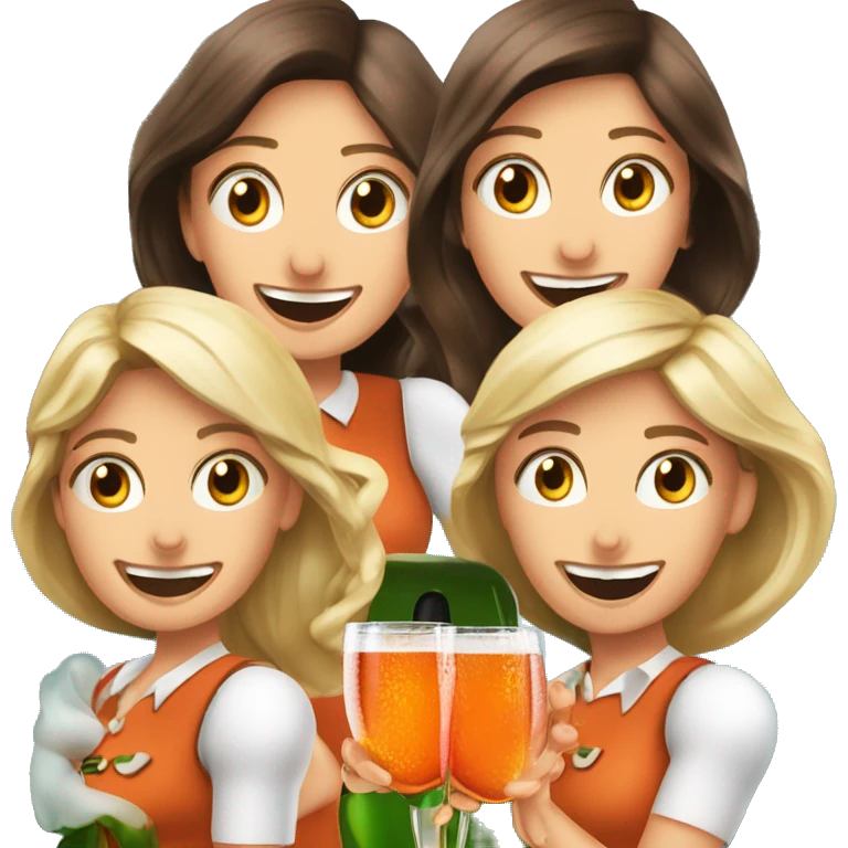 drei schöne Meerjungfrauen trinken aperol emoji