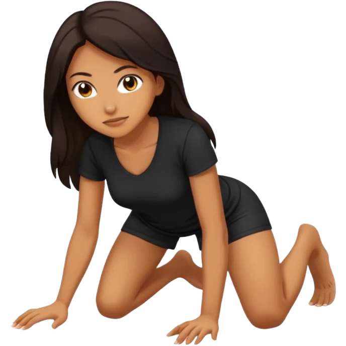 A woman on all fours, crawling. emoji