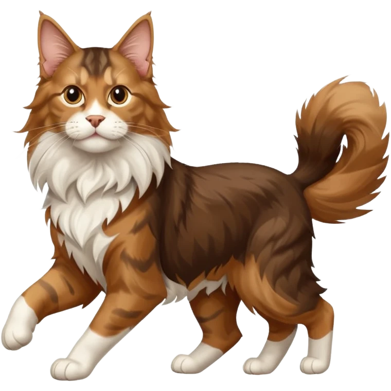 Maine Coon runs after Doberman emoji