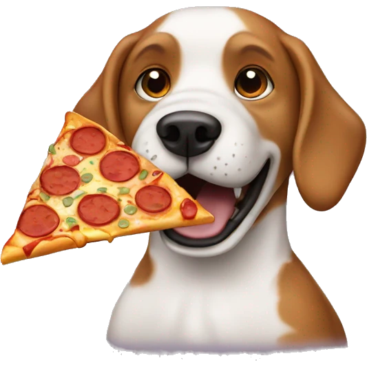 Dog eating pizza emoji