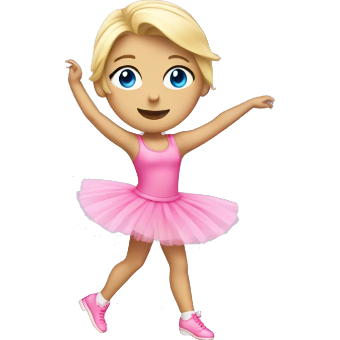 Blonde girl With blue eyes dancing in a pink tutu emoji