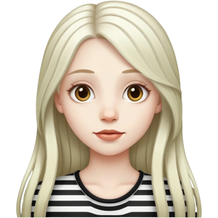 Pale girl with long striped hair  emoji