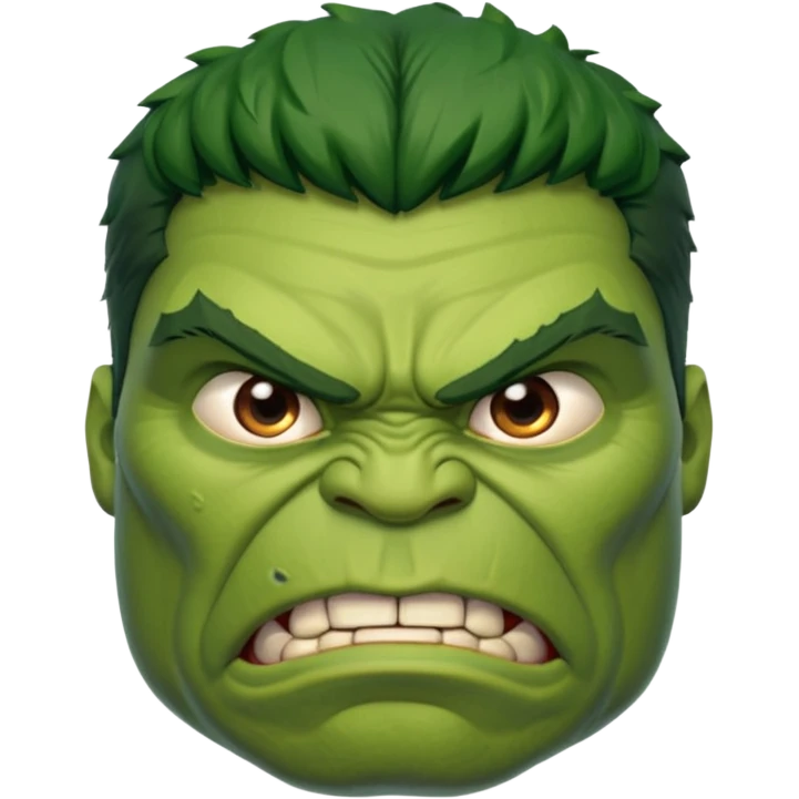 old Hulk  angry  character face only front face different emoji