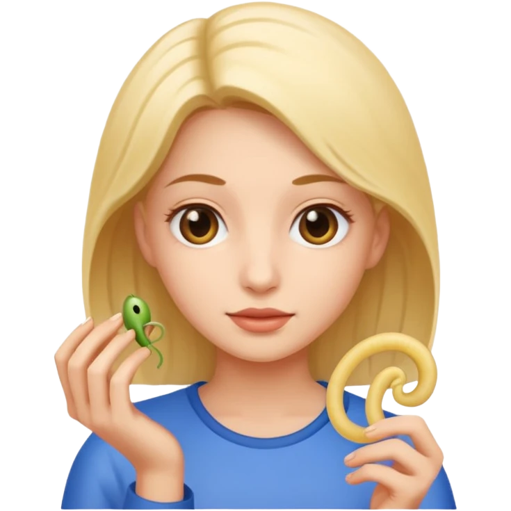 The combination of Elina and roundworm emoji