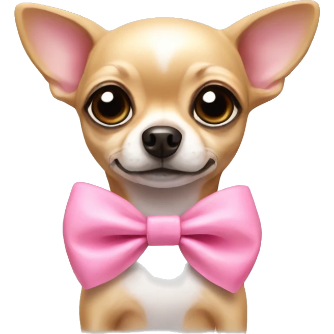 Chihuahua with pink bow  emoji