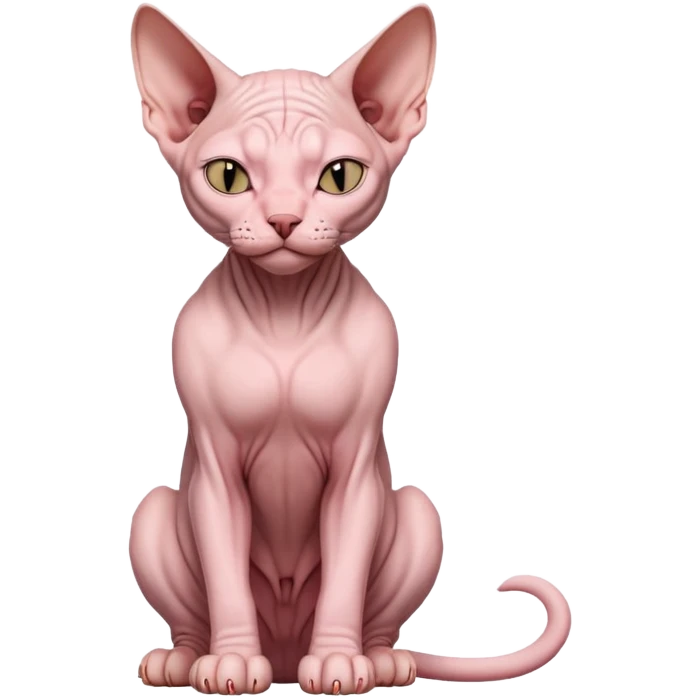 sphynx cat full body sitting with eyes closed emoji