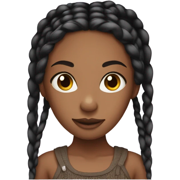 Girl with box braids emoji