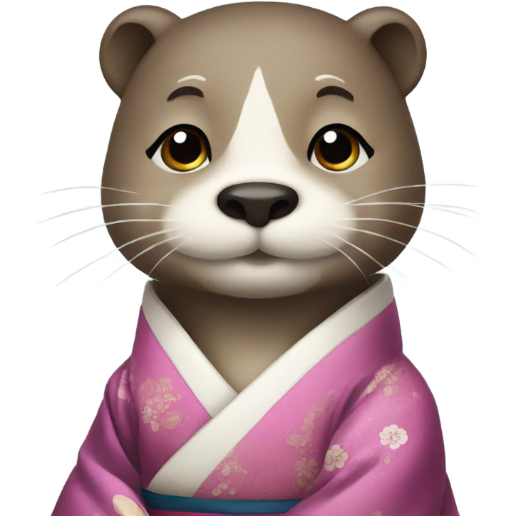 a otter face wearing traditional korean hanbok emoji