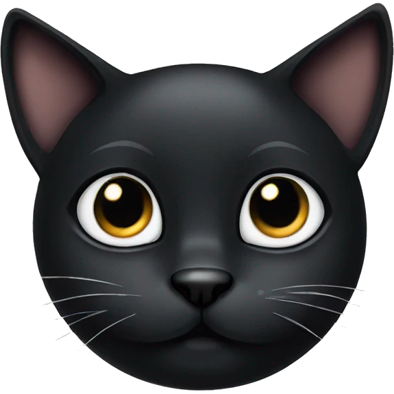 Cute black cat with big black eyes emoji